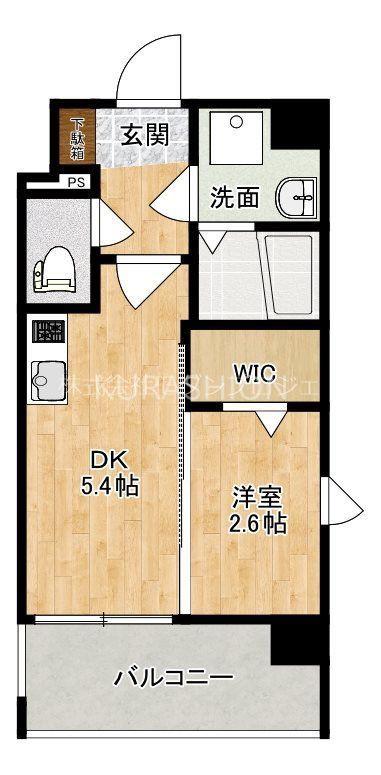 MODERN PALAZZO天神PRECIOUS(1DK/6階)の間取り写真