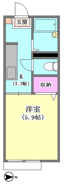 LODGING MORISHITA(1K/2階)の間取り写真
