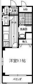 クレアーレ(1K/2階)の間取り写真