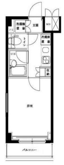 ルーブル武蔵小山(1K/3階)の間取り写真