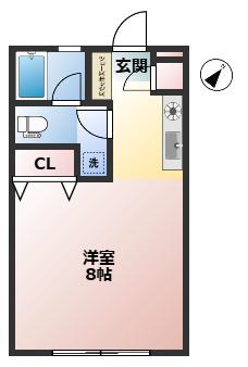 コーポジュン(ワンルーム/1階)の間取り写真