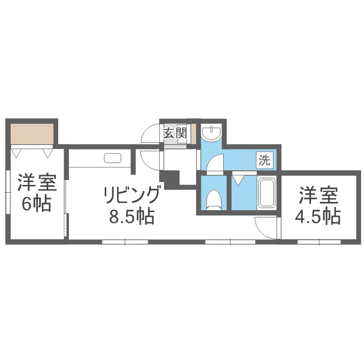 ミッキーハウス(2DK/2階)の間取り写真