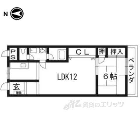 シャトレ藤森(1LDK/2階)の間取り写真