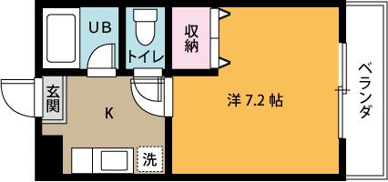 417ハイツ(1K/2階)の間取り写真