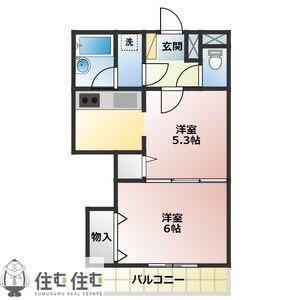 PATIO082(2K/2階)の間取り写真