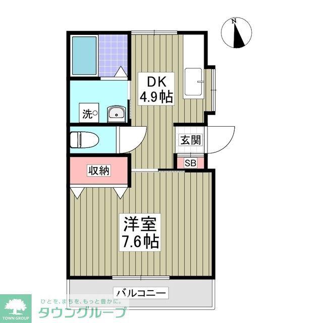 キセハイツ(1K/2階)の間取り写真