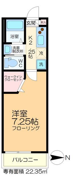 プランドール(1K/1階)の間取り写真