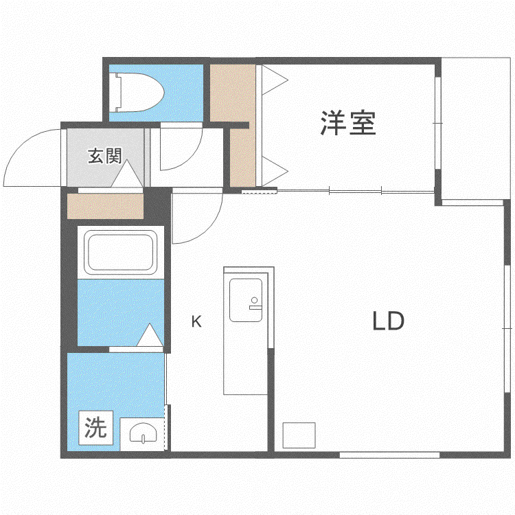 GRAND ONE SAPPORO(1LDK/1階)の間取り写真