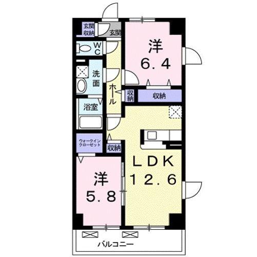 プログレスIII番館(2LDK/5階)の間取り写真