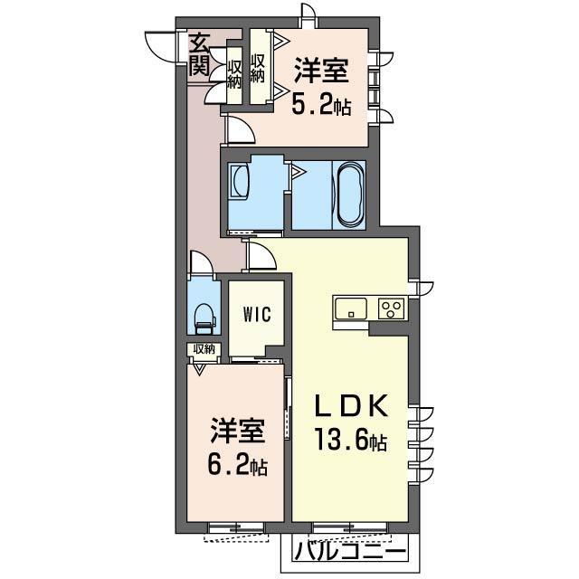 FLAT3112(2LDK/2階)の間取り写真