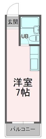 アトリエ三番館(ワンルーム/2階)の間取り写真