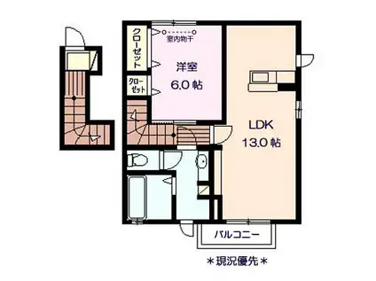 TMフォンティーヌ(1LDK/2階)の間取り写真