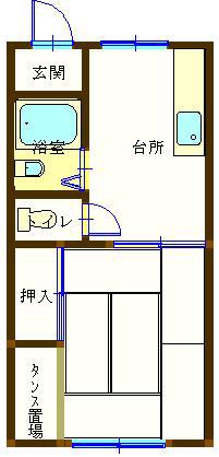 ドムス豊町(1K/2階)の間取り写真