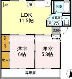 シートピア(2LDK/1階)の間取り写真