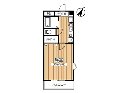 アンソレイユ榎木(1K/2階)の間取り写真