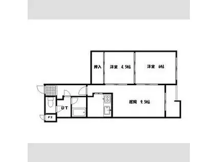 ビューシャトー(2LDK/4階)の間取り写真