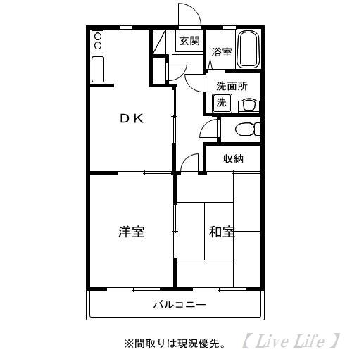 フォレストモール(2DK/2階)の間取り写真