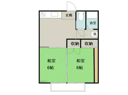 コーポサンシャイン(2DK/2階)の間取り写真