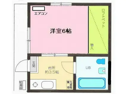 コーポシャイン(1K/1階)の間取り写真