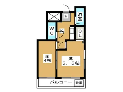 メゾン豊(2K/3階)の間取り写真