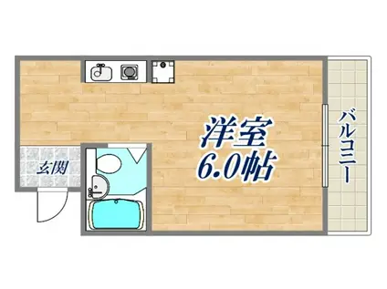 メゾン栄光園(ワンルーム/2階)の間取り写真