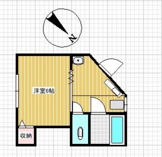 黒住ビル(1K/5階)の間取り写真