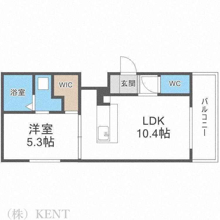 F LEAD琴似(1LDK/1階)の間取り写真