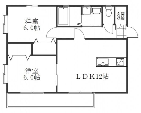 CASA宮島口(2LDK/3階)の間取り写真