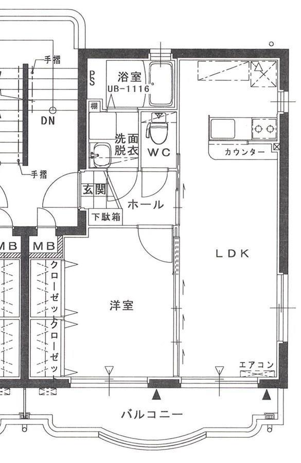 ユーミーハーバービュー(1LDK/1階)の間取り写真