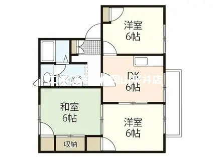 ディアス雄町 II(3DK/2階)の間取り写真