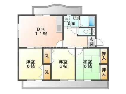 エスペランサ(3DK/3階)の間取り写真