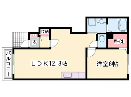 フォルストI(1LDK/1階)の間取り写真