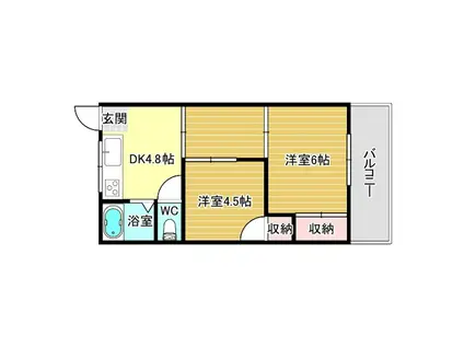 青山ハイツ(2DK/3階)の間取り写真