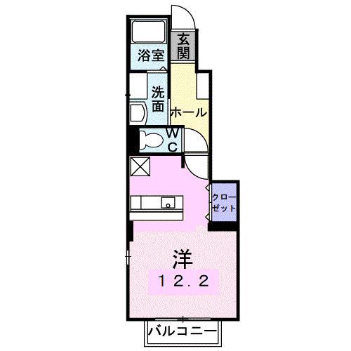 ロイヤルスクウェア 一宮II(ワンルーム/1階)の間取り写真