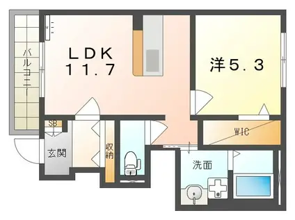 グランステージ(1LDK/1階)の間取り写真