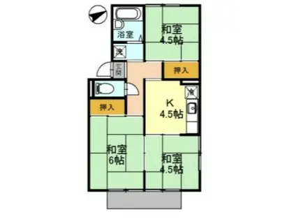 ピュアハイムI(3K/2階)の間取り写真