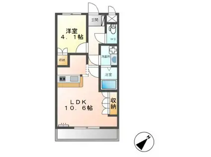 DIEU HABITATION(1LDK/2階)の間取り写真
