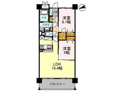 ラ・メゾンMSIII(2LDK/2階)の間取り写真