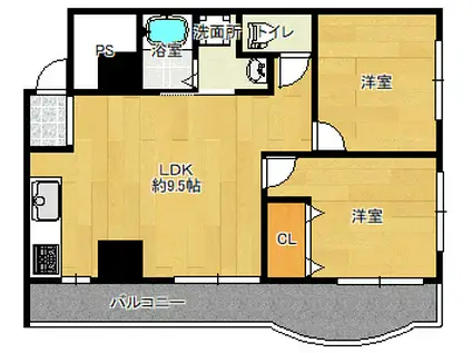 マツモトビル(2LDK/5階)の間取り写真