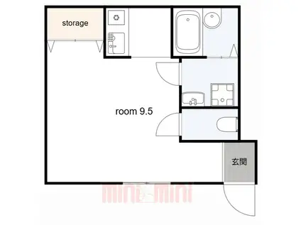 アクティー神戸(ワンルーム/3階)の間取り写真