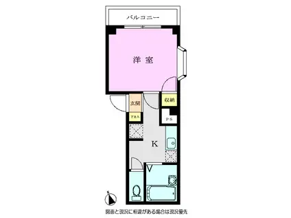 シャトル96(1K/3階)の間取り写真