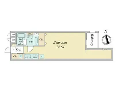 プライマル下北沢代田(ワンルーム/B1階)の間取り写真