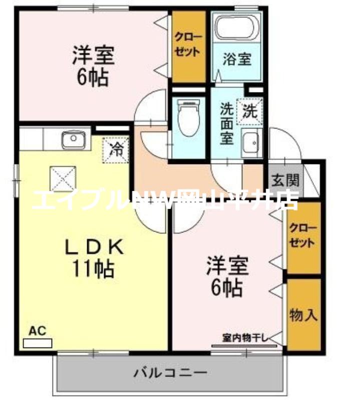 ハートランドウィルモア(2LDK/1階)の間取り写真