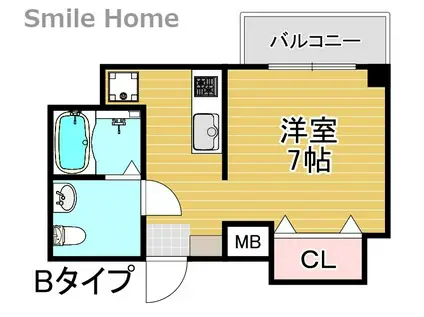 FDSKOHAMAウエスト(1K/6階)の間取り写真