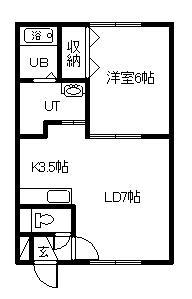 タウンハウス5.4(1LDK/1階)の間取り写真