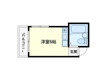 サングレイス(ワンルーム/4階)の間取り写真