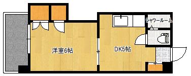コーポ平和(1DK/4階)の間取り写真