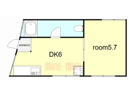 ノベラ篠原北町(1DK/2階)の間取り写真