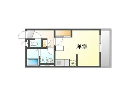 レオネクストハピネス(1K/1階)の間取り写真