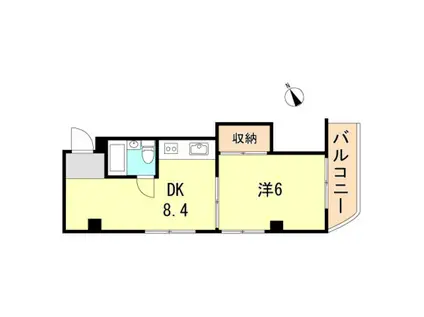 華山マンション(1DK/4階)の間取り写真